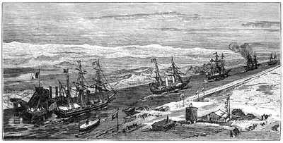 Näkymä Suezin kanavalle, Egypti, 1900 tekijältä Unbekannt