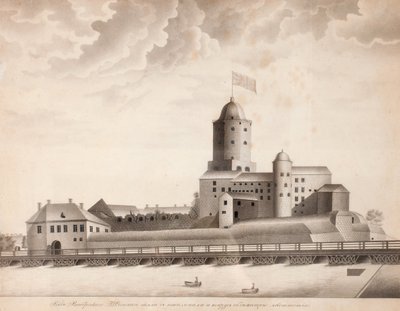 Näkymä Viipurin linnalle, n. 1840 tekijältä Unbekannt