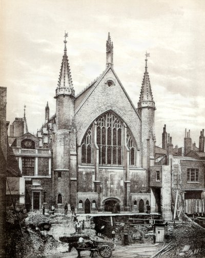 Näkymä Guildhallin itäpäästä ja vanhasta kirjastosta, City of London, 1886 tekijältä Unbekannt