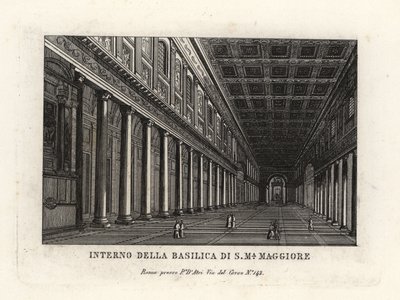 Näkymä Basilica di Santa Maria Maggioren sisätiloihin, Pyhän Maria Majorin kirkko, Rooma tekijältä Unbekannt