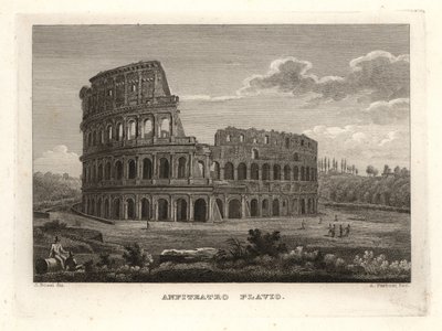 Näkymä Flavian amfiteatterin raunioille, Anfiteatro Flavio, Rooma tekijältä Unbekannt