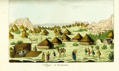 El Querebyan kylä (El Querebyn) Sennarin Funjin kuningaskunnan alaisuudessa, Sudanissa tekijältä Unbekannt