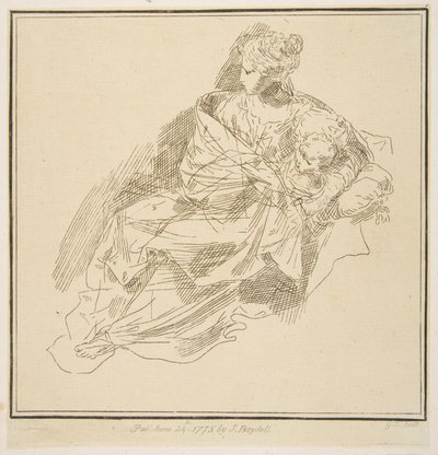 Neitsyt ja lapsi, 1775. tekijältä Unbekannt