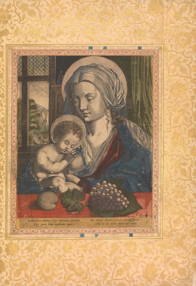 Neitsyt ja lapsi, Folio Bellini-albumista, n. 1600. tekijältä Unbekannt