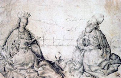Neitsyt ja lapsi Pyhän Paavalin kanssa, c1450 tekijältä Unbekannt