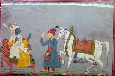 Vishnu 10. inkarnaatiossaan valkoisena hetkenä Kalkina, 1710-1720 tekijältä Unbekannt
