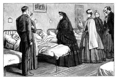 Kuningatar Victorian vierailu Netley Hospitalissa, Hampshire, 1860-luku tekijältä Unbekannt