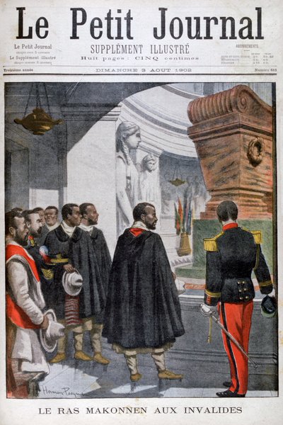 Ras Makosen vierailu Les Invalidesissa Pariisissa, 1902 tekijältä Unbekannt