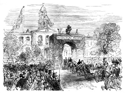 Kuningattaren ja prinssi Albertin vierailu Pellavasalissa, Belfast, 1850-luku, 1888 tekijältä Unbekannt