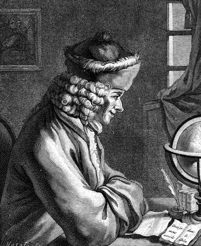 Voltaire, 1700-luvun ranskalainen kirjailija, näytelmäkirjailija, satiiri ja kirjainmies tekijältä Unbekannt
