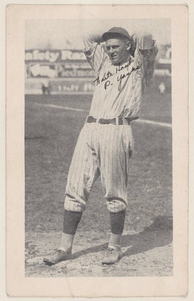 Waite Hoyt, P. Yanks, baseball-nauhakorteista W575-2, ca. 1921-22. tekijältä Unbekannt