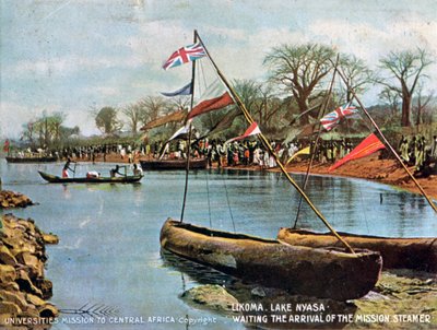Waiting the Arrival of the Mission Steamer, Likoma, Lake Nyasa, Afrikka, 1904 tekijältä Unbekannt