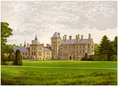 Walton Hall, Warwickshire, Baronet Mordauntin koti, vuodelta 1880 tekijältä Unbekannt