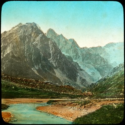 Wangan laakso, Sutlej-joki, Intia, 1800-luvun loppu tai 1900-luvun alku tekijältä Unbekannt