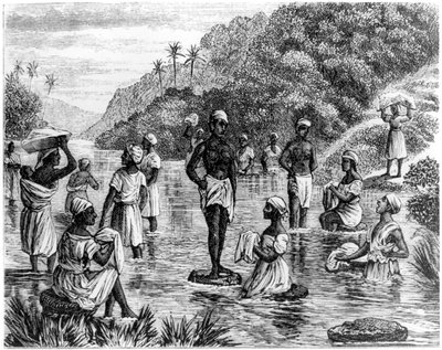 Vaatteiden pesu, Santo Domingo, 1873 tekijältä Unbekannt