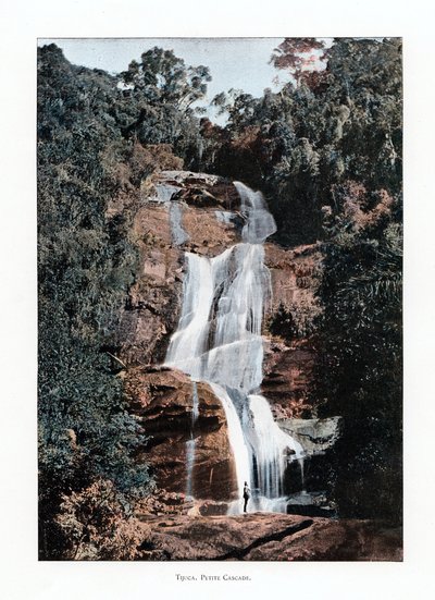 Vesiputous Tijucassa, Rio de Janeirossa, Brasiliassa, 1800-luku tekijältä Unbekannt