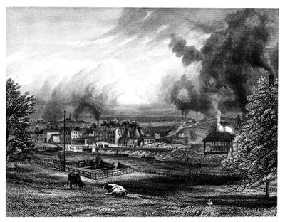 Wedgwoodin tehdas, Etruria, Hanley, Staffordshire, Englanti tekijältä Unbekannt