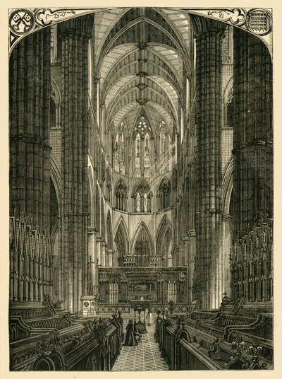 Westminster Abbey: Kuoron sisätilat, 1881. tekijältä Unbekannt
