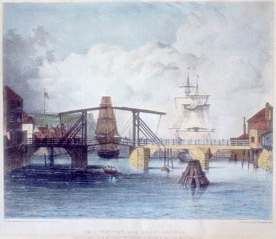 Whitbyn satama, Yorkshire, Esk-joen suulla, c1833 tekijältä Unbekannt