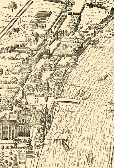 Whitehall ja Westminster. Aggasin kartalta, 1881. tekijältä Unbekannt