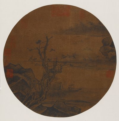 Villihanhet laskeutumassa hiekkapalkkiin, mahdollisesti Ming-dynastia, 1368-1644. tekijältä Unbekannt