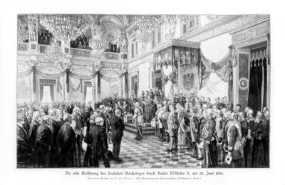 Wilhelm II ja ministerit Reichstagin avajaisissa 25. kesäkuuta 1888 1900 tekijältä Unbekannt