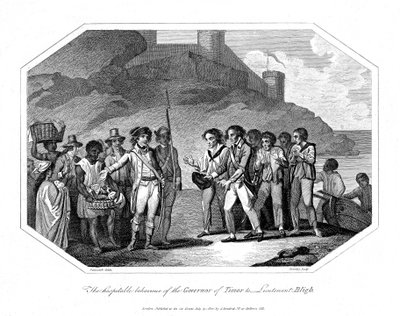 William Bligh, brittiläinen merivoimien upseeri, jonka Timorin kuvernööri vastaanotti 14. kesäkuuta 1789 1802 tekijältä Unbekannt