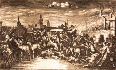 William Egon Fürstenbergistä hyökkäsi valmentajassaan Kölnissä 1674, 1675. tekijältä Unbekannt