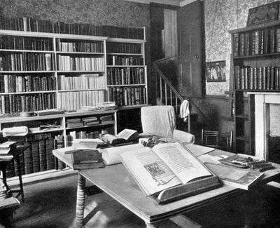 William Morrissin tutkimus, Kelmscott Manor, Kelmscott, Oxfordshire, 1901 tekijältä Unbekannt