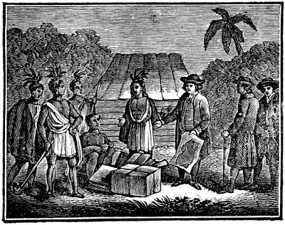 William Penn intiaanien kanssa, englantilainen kveekarikolonisti, 1830 tekijältä Unbekannt