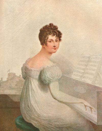 Windsorin linna, 1821. Georgina Quentin, kuningas Yrjö IV:n rakastajatar 1762-1830, 1911 tekijältä Unbekannt