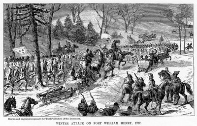 Winter Attack fort William Henry, New Yorkin osavaltio, 1757, c1877 tekijältä Unbekannt