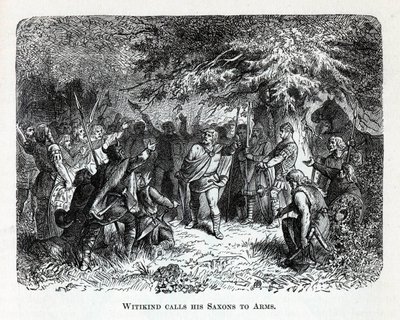 Wittekind kutsuu saksinsa aseisiin, 1882 tekijältä Unbekannt