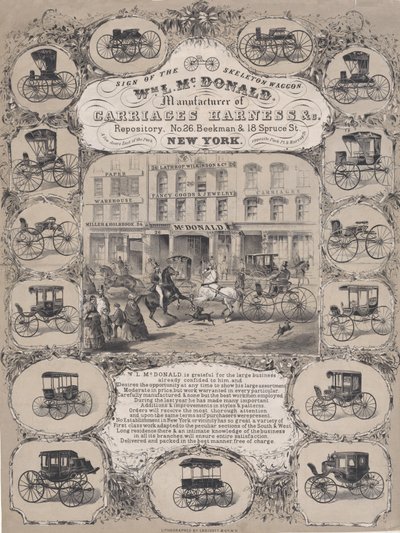 Wm. L. McDonald, Manufacturers of Carriage Harness & Co. Repository, No. 26 Beekman & 1..., 1852-86. tekijältä Unbekannt