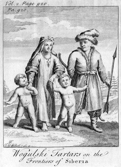 Wokulski-tatarit Siperian rajoilla, n. 1740 tekijältä Unbekannt