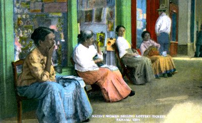 Naiset myyvät arpajaisia lippuja, Panama City, Panama, 1920-luku tekijältä Unbekannt