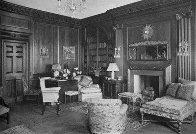 Puutyöt vanhasta englantilaisesta huoneesta kirjastossa, neiti Anne Morganin talossa New Yorkissa, 1924. tekijältä Unbekannt