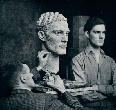 Työskentely herra Duncan Guthrien muotokuvan parissa, v. 1935 tekijältä Unbekannt
