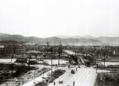 Toinen maailmansota: Hiroshiman rauniot atomipommituksen jälkeen, 6. elokuuta tekijältä Unbekannt