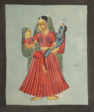 Yasoda Holding Krishna and Radha, 1800. tekijältä Unbekannt