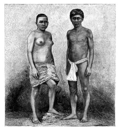 Nuoret talamanca-intiaanit, Keski-Amerikka, n. 1890 tekijältä Unbekannt