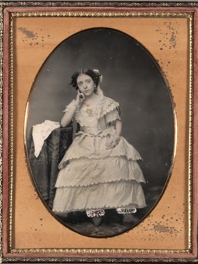 Nuori nainen Bloomersissa, n. 1855. tekijältä Unbekannt