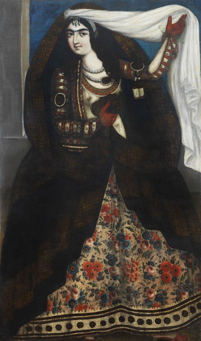 Nuori nainen pukeutunut chador, noin 1844-1850. tekijältä Unbekannt