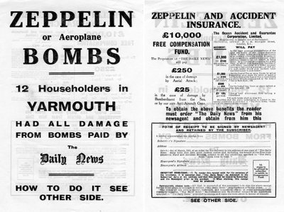 Zeppelin- ja tapaturmavakuutusilmoitus, 1910 tekijältä Unbekannt