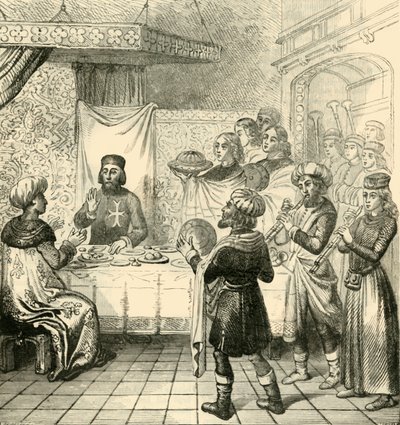 Zizim ruokailemassa Rodoksen suurmestarin kanssa, 1890. tekijältä Unbekannt