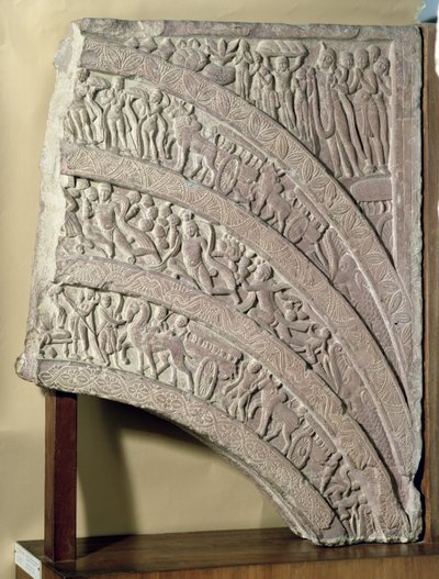 Arkkitehtuuri yhdyskäytävästä, punainen hiekkakivi, Mathura, UP, 2. vuosisadalla jKr tekijältä Unbekannt Unbekannt
