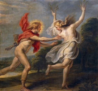 Daphne ja Apollo (öljy) tekijältä Unbekannt Unbekannt
