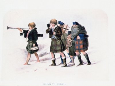 R.R. McIan: Going to School (värillinen litho) tekijältä Unbekannt Unbekannt