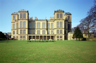 Hardwick Hall, Ulkokuva, rakennettu 1590-97, Derbyshire, Iso-Britannia tekijältä Unbekannt Unbekannt