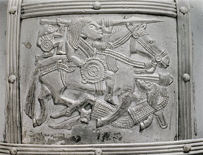 Kypärän fragmentti, Sutton Hoo Treasuresta, 7. vuosisadalta jKr tekijältä Unbekannt Unbekannt